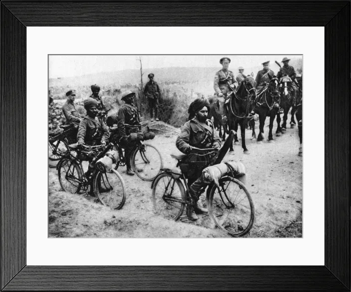 Framed Print : The Indian cavalry in action in France Framed Print : The Indian cavalry in action in France