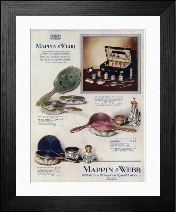 Framed Print : Advert for Mappin & Webb hair brush sets Framed Print : Advert for Mappin & Webb hair brush sets