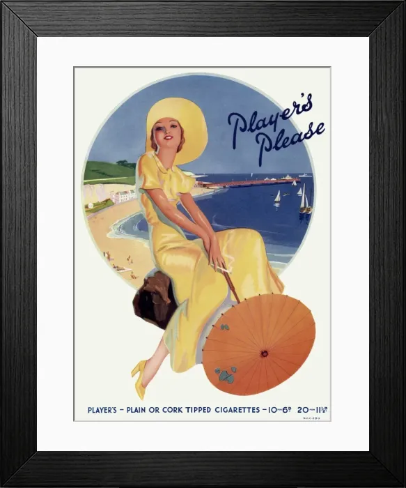 Framed Print : Advert for Players Please cigarettes 1935 Framed Print : Advert for Players Please cigarettes 1935