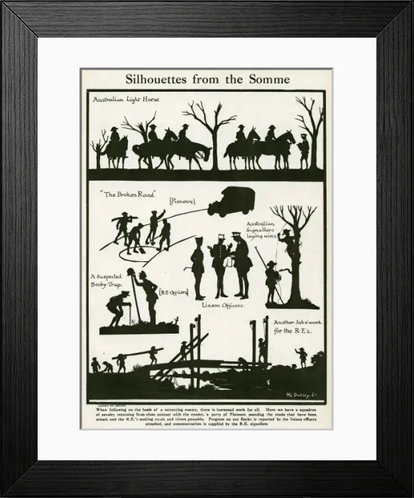 Framed Print : Silhouettes from the Somme, WW1 Framed Print : Silhouettes from the Somme, WW1