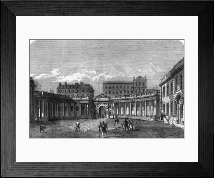 Framed Print : The Colonnade of Burlington House, London, 1866 Framed Print : The Colonnade of Burlington House, London, 1866