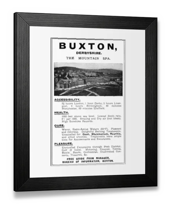 Framed Print : Advertisement for the Crescent Hotel, Buxton Framed Print : Advertisement for the Crescent Hotel, Buxton