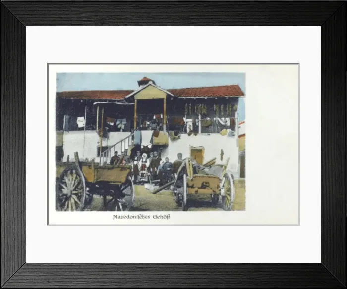 Framed Print : Macedonian Farmstead (and occupants) Framed Print : Macedonian Farmstead (and occupants)
