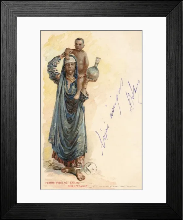 Framed Print : Egypt - Woman carrying a child Framed Print : Egypt - Woman carrying a child