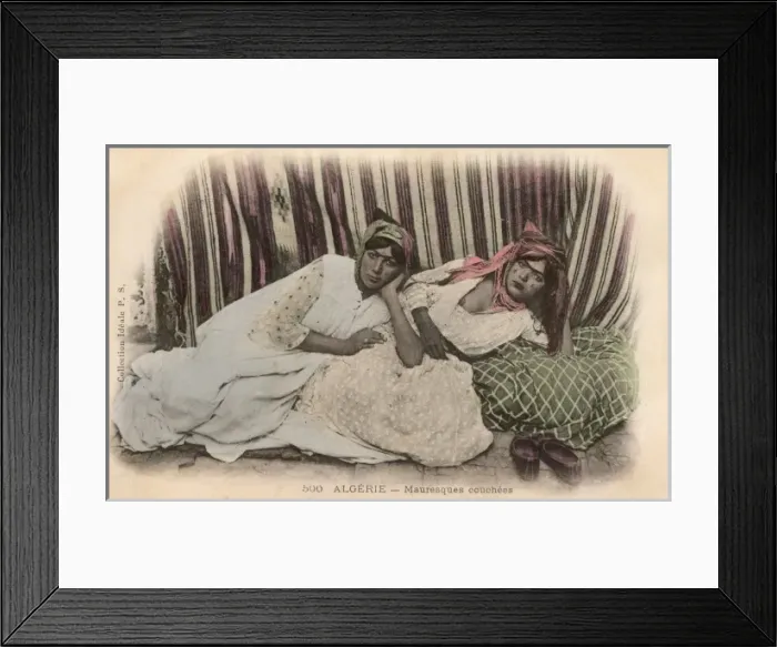 Framed Print : A pair of Algerian Ladies in reclined pose Framed Print : A pair of Algerian Ladies in reclined pose