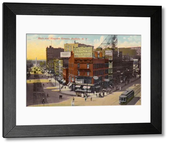 Framed Print : Main Street and Niagara Street, Buffalo, NY Framed Print : Main Street and Niagara Street, Buffalo, NY