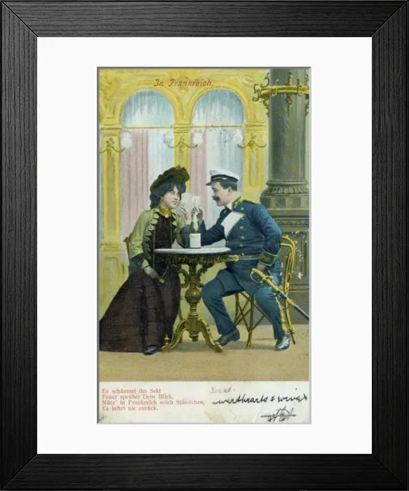 Framed Print : German couple drinking a toast Framed Print : German couple drinking a toast