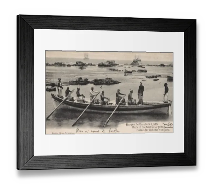 Framed Print : Boatmen of Jaffa in their barque Framed Print : Boatmen of Jaffa in their barque