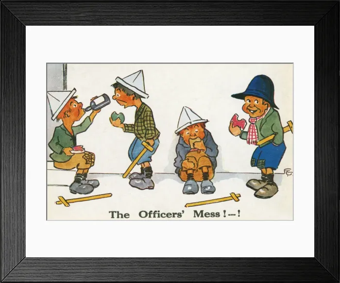 Framed Print : Cartoon - The Officers Mess