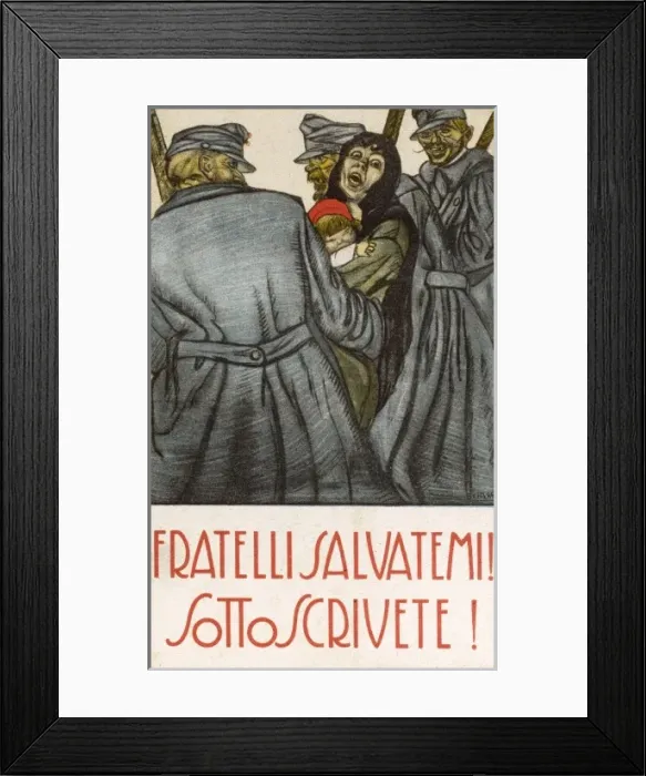 Framed Print : Italian Patriotic Card - Brothers Save me Framed Print : Italian Patriotic Card - Brothers Save me