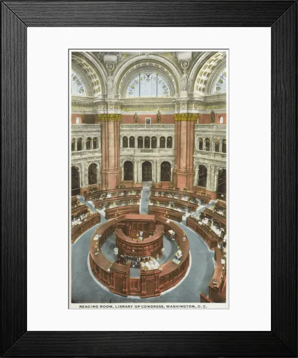 Framed Print : Reading Room of the Library of Congress, Washington DC Framed Print : Reading Room of the Library of Congress, Washington DC