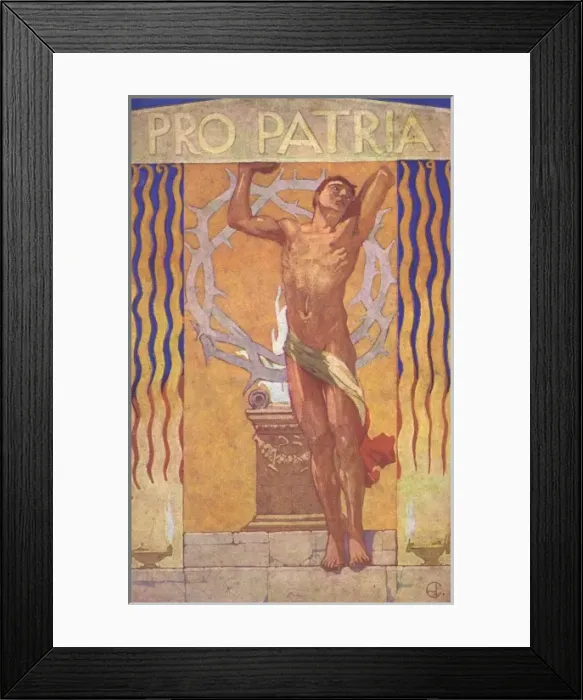 Framed Print : Patriotic Italian postcard Framed Print : Patriotic Italian postcard