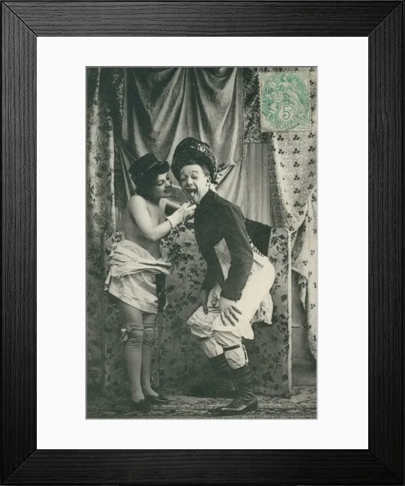 Framed Print : French couple seduction sequence Framed Print : French couple seduction sequence