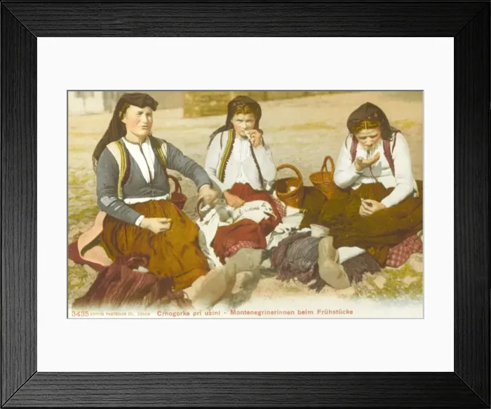Framed Print : Montenegrin women eating their breakfast Framed Print : Montenegrin women eating their breakfast