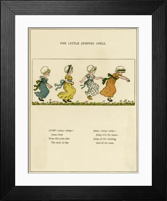 Framed Print : Little Jumping Girls Framed Print : Little Jumping Girls