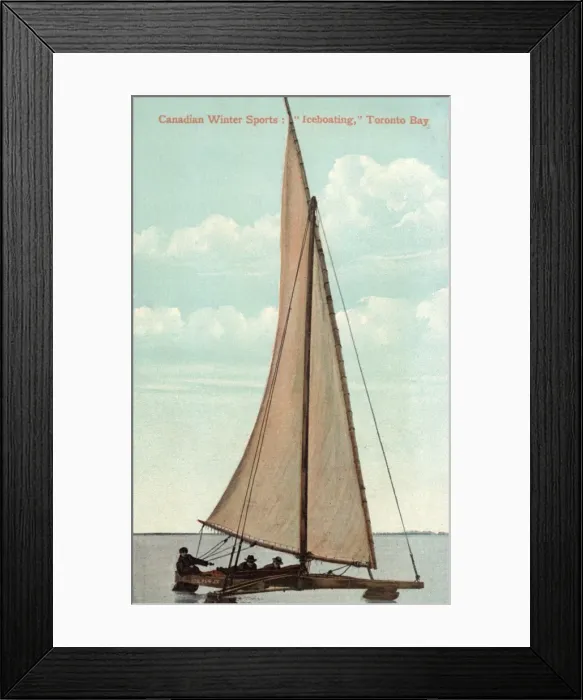 Framed Print : Canadian Water Sports - Iceboating