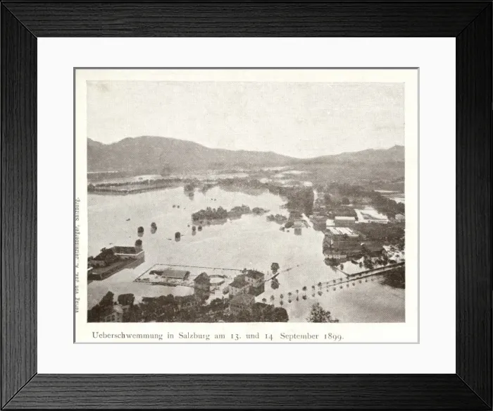 Framed Print : Flooding at Salzburg, Austria Framed Print : Flooding at Salzburg, Austria