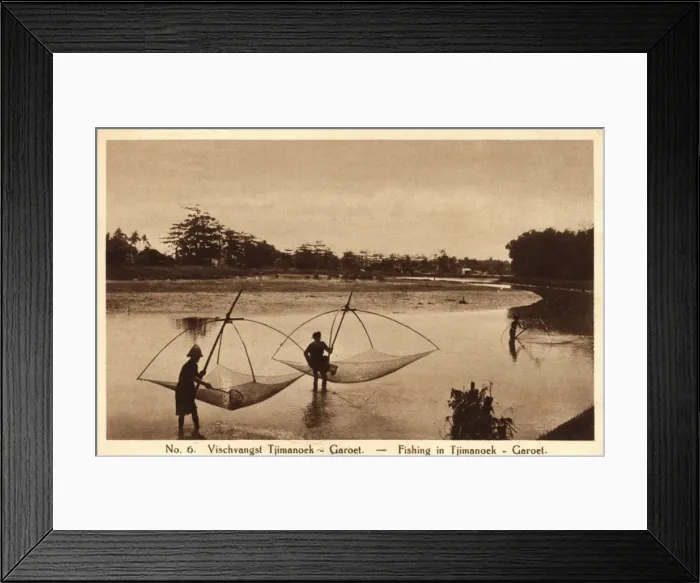 Framed Print : Fishing in Tjimanoek - Garoet, Indonesia Framed Print : Fishing in Tjimanoek - Garoet, Indonesia
