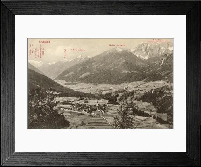 Framed Print : Austrian Alpine Scene - Stubaital Valley