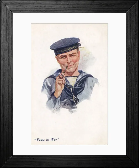 Framed Print : Sailor from HMS Lion smoking his pipe Framed Print : Sailor from HMS Lion smoking his pipe