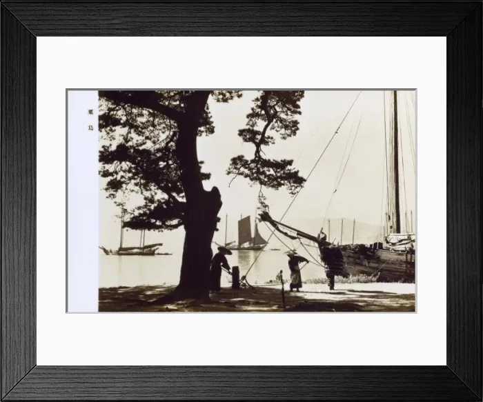 Framed Print : Japanese Lakeside Scene Framed Print : Japanese Lakeside Scene