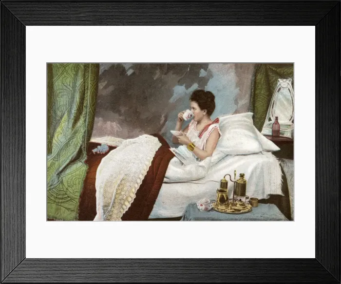 Framed Print : Taking coffee in bed Framed Print : Taking coffee in bed