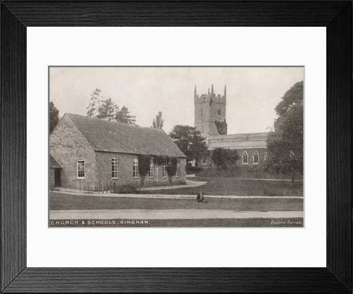 Framed Print : Kingham, Oxfordshire - The Church and Schools Framed Print : Kingham, Oxfordshire - The Church and Schools