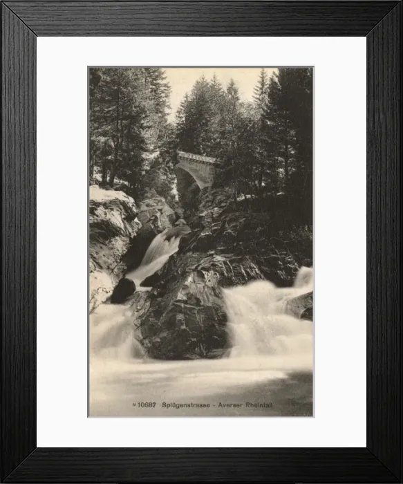 Framed Print : Splugenstrasse crossing River Rhein Waterfall Framed Print : Splugenstrasse crossing River Rhein Waterfall