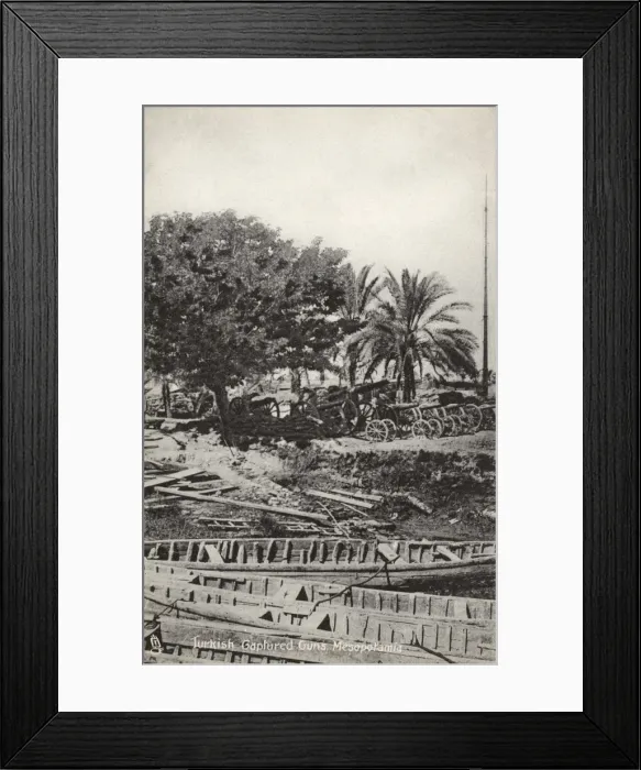 Framed Print : Captured Ottoman Turkish Guns - Iraq, WWI Framed Print : Captured Ottoman Turkish Guns - Iraq, WWI