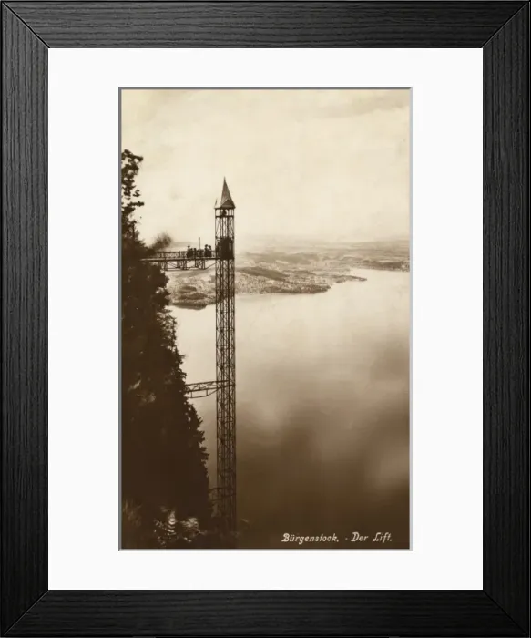 Framed Print : The Lift - Burgenstock, Switzerland Framed Print : The Lift - Burgenstock, Switzerland