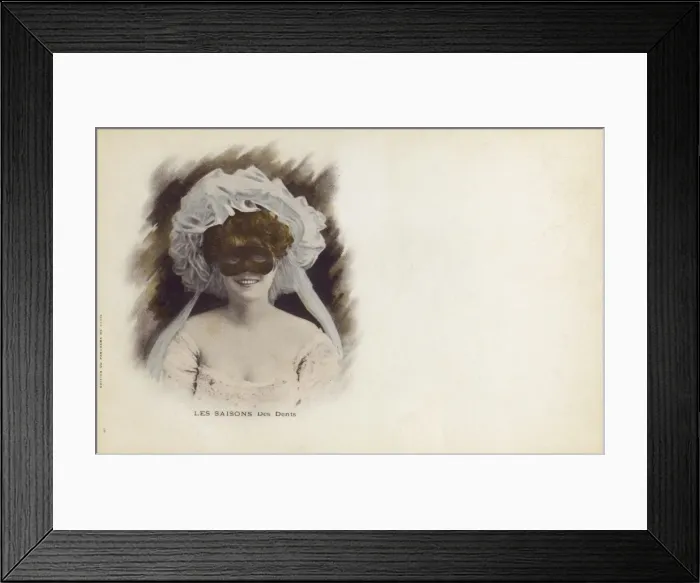 Framed Print : Lady at a Masked Ball displaying a toothy grin Framed Print : Lady at a Masked Ball displaying a toothy grin