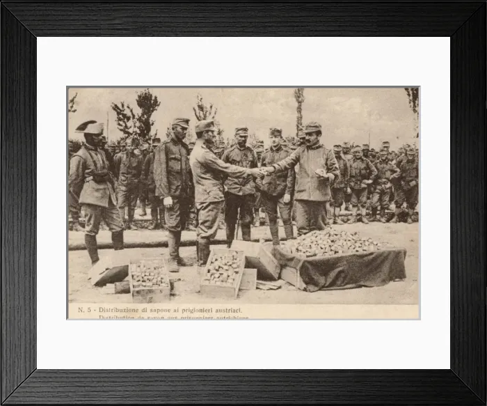 Framed Print : Austrian prisoners given soap Framed Print : Austrian prisoners given soap