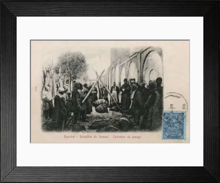 Framed Print : The delivery and weighing of textiles - Iran Framed Print : The delivery and weighing of textiles - Iran