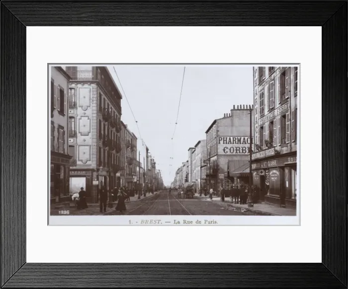 Framed Print : Brest, France - La Rue de Paris Framed Print : Brest, France - La Rue de Paris