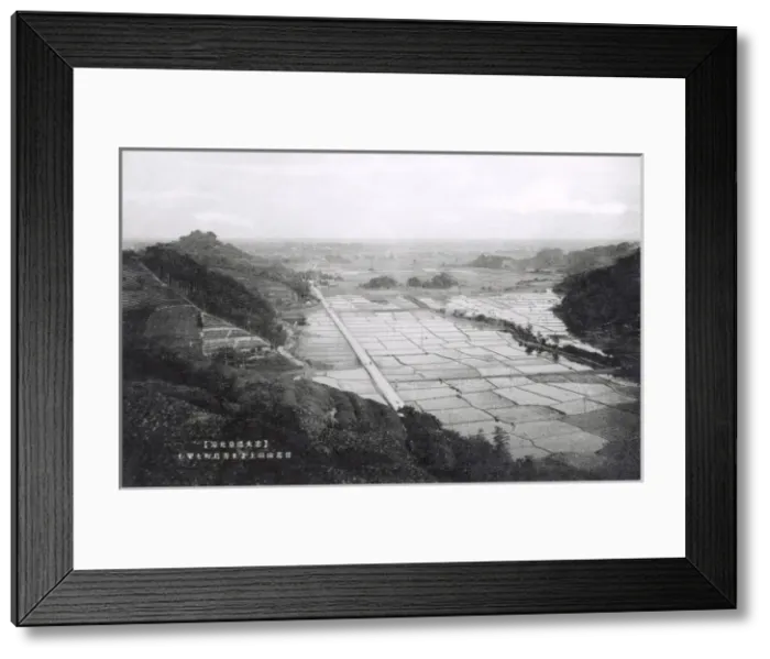 Framed Print : Japan - Panoramic view of paddy fields Framed Print : Japan - Panoramic view of paddy fields