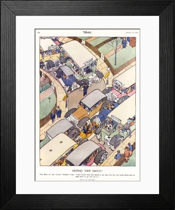 Framed Print : Meeting their Match by Fougasse Framed Print : Meeting their Match by Fougasse