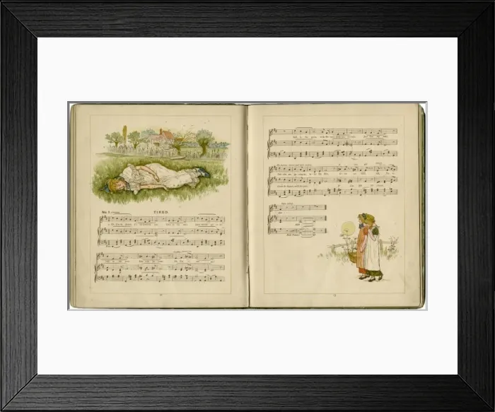 Framed Print : Illustration with music, Tired Framed Print : Illustration with music, Tired