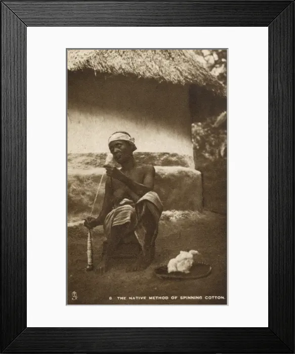 Framed Print : West Africa, Sierra Leone - Spinning Cotton Framed Print : West Africa, Sierra Leone - Spinning Cotton