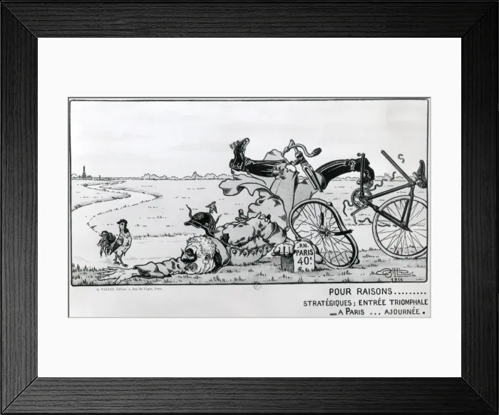 Framed Print : Anti-German cartoon, on the road to Paris, WW1 Framed Print : Anti-German cartoon, on the road to Paris, WW1