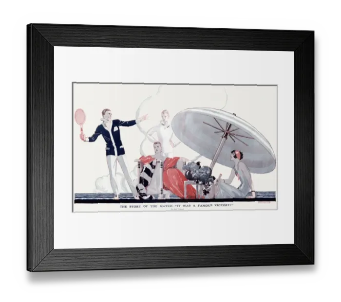 Framed Print : Fashionable Holiday makers back from tennis