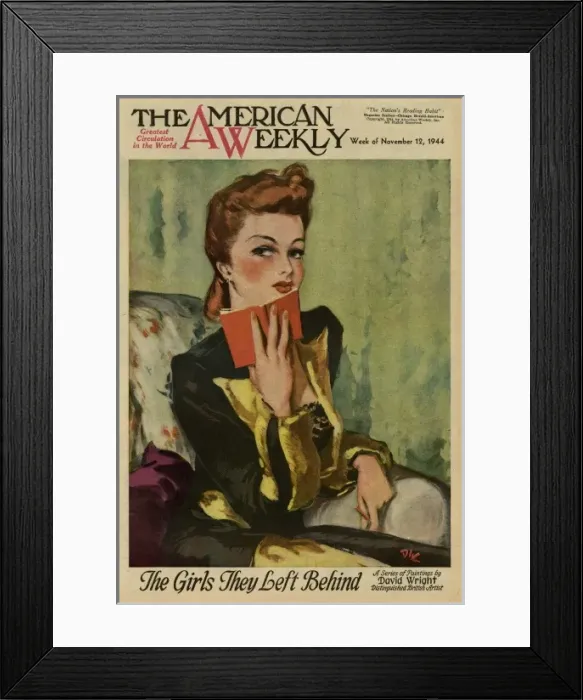 Framed Print : David Wright woman with red notebook Framed Print : David Wright woman with red notebook
