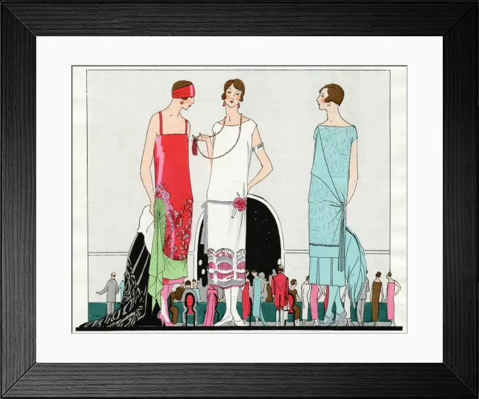 Framed Print : Three dresses by Beer, Premet and Martial et Armand Framed Print : Three dresses by Beer, Premet and Martial et Armand