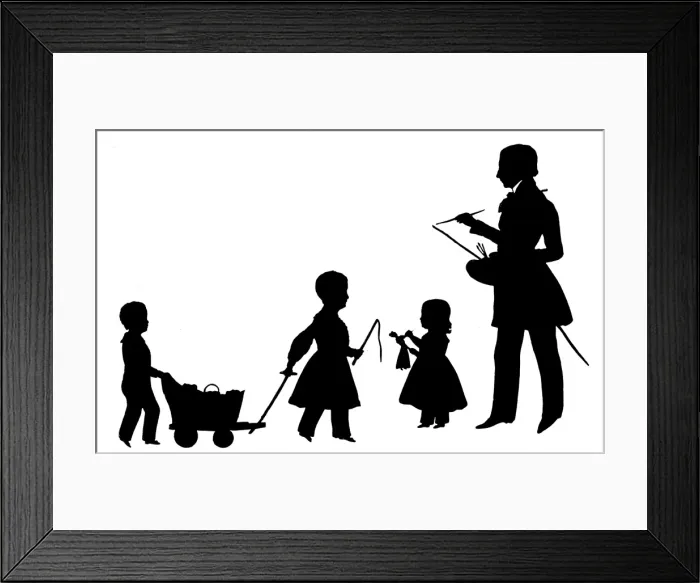 Framed Print : Silhouette portraits by August Edouart Framed Print : Silhouette portraits by August Edouart
