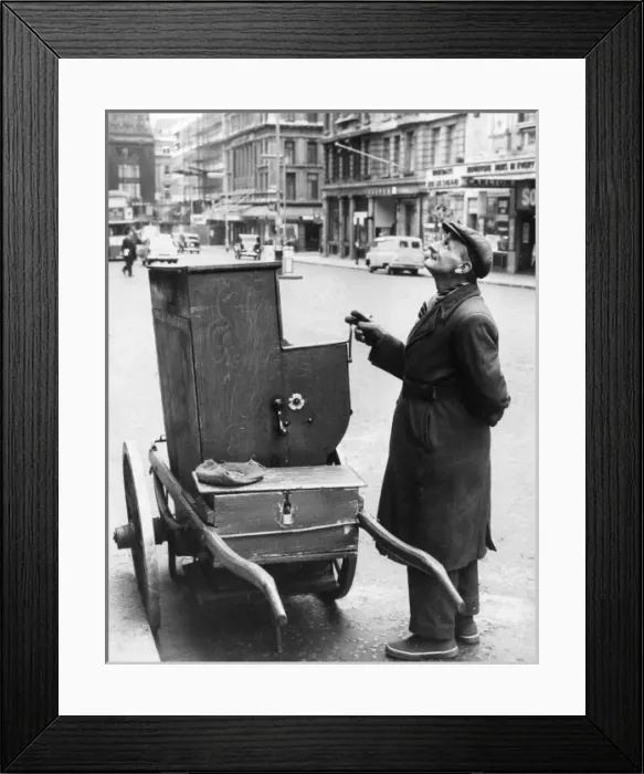 Framed Print : Street music: hopeful organ grinder Framed Print : Street music: hopeful organ grinder
