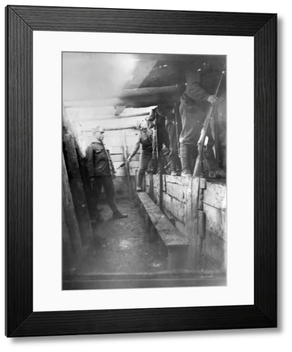 Framed Print : Austrian troops in trench, Eastern Front, WW1 Framed Print : Austrian troops in trench, Eastern Front, WW1