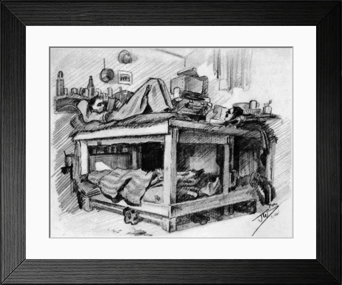 Framed Print : Eight-sleeper bunk in Stalag XXI D Framed Print : Eight-sleeper bunk in Stalag XXI D