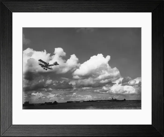 Framed Print : German Albatros C. X plane above Marimbois airfield, WW1 Framed Print : German Albatros C. X plane above Marimbois airfield, WW1