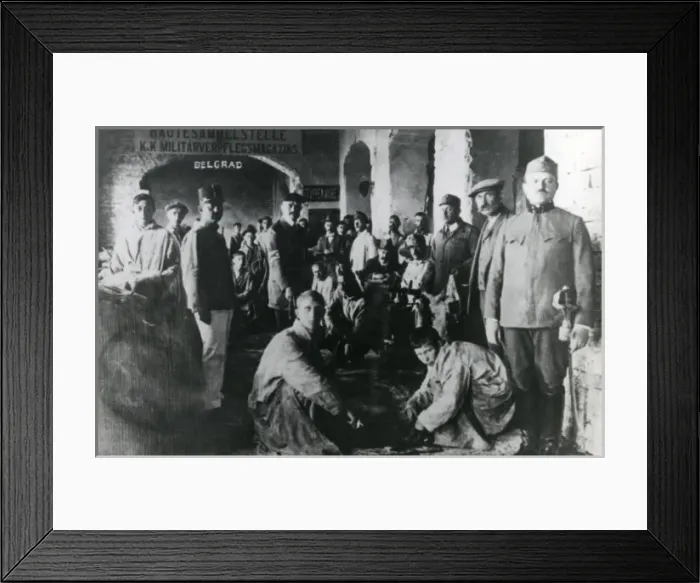 Framed Print : Catering depot in Belgrade, Serbia, WW1 Framed Print : Catering depot in Belgrade, Serbia, WW1