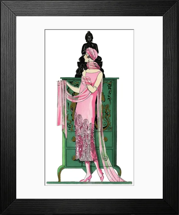 Framed Print : Elegant woman in visiting dress by Beer Framed Print : Elegant woman in visiting dress by Beer