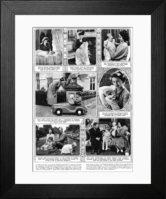 Framed Print : Various portraits of the Queen and her children Framed Print : Various portraits of the Queen and her children